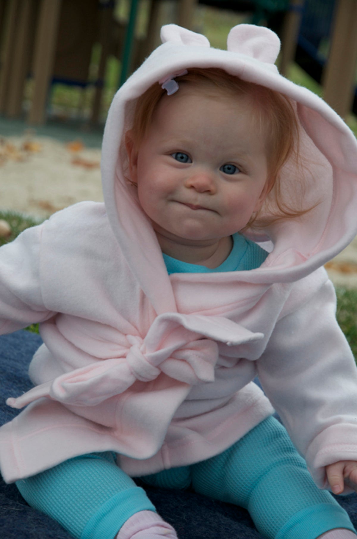 Pink Fleece Baby Robe with Rabbit Ears Hoodie - Soft & Warm | Pureli Baby