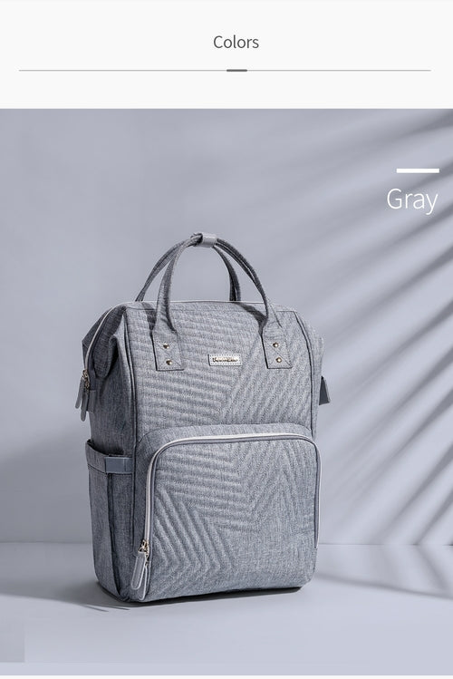 Modern Quilted Diaper Bag Backpack - Waterproof with USB Port | Pureli Baby