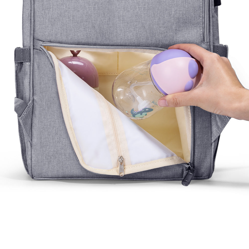 Modern Quilted Diaper Bag Backpack - Waterproof with USB Port | Pureli Baby