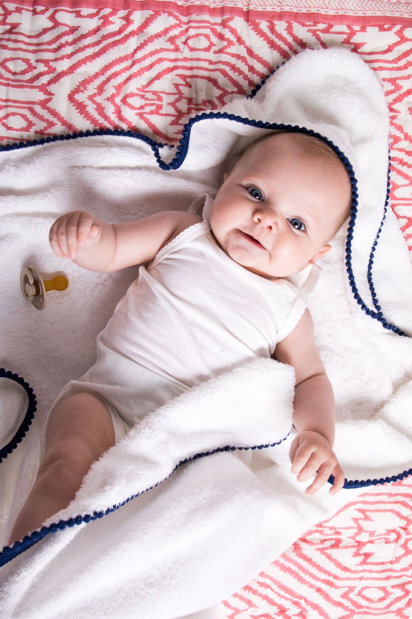 Bamboo Baby Hooded Towel with Pom Poms - Soft Luxury Bath Cape | Pureli Baby