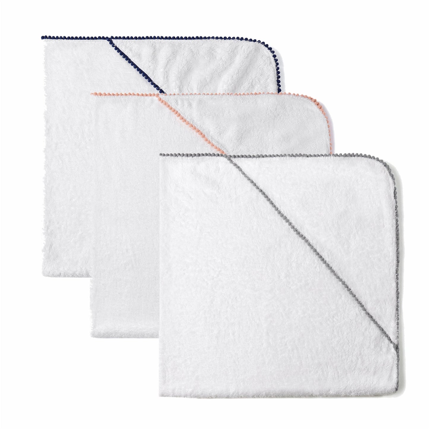 Bamboo Baby Hooded Towel with Pom Poms - Soft Luxury Bath Cape | Pureli Baby