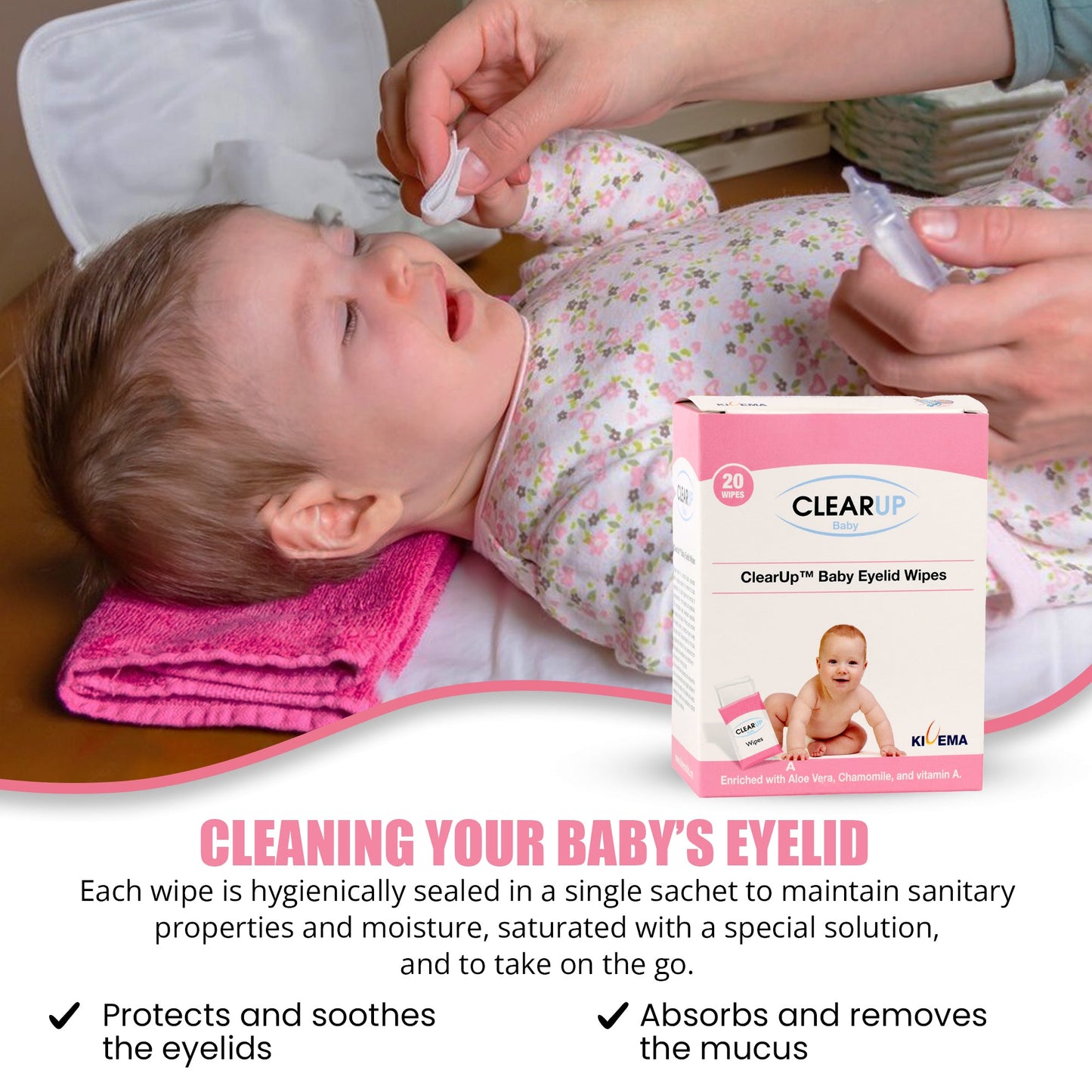 Baby Eyelid Wipes - Gentle Eye Care for Delicate Eyes | Pureli Baby